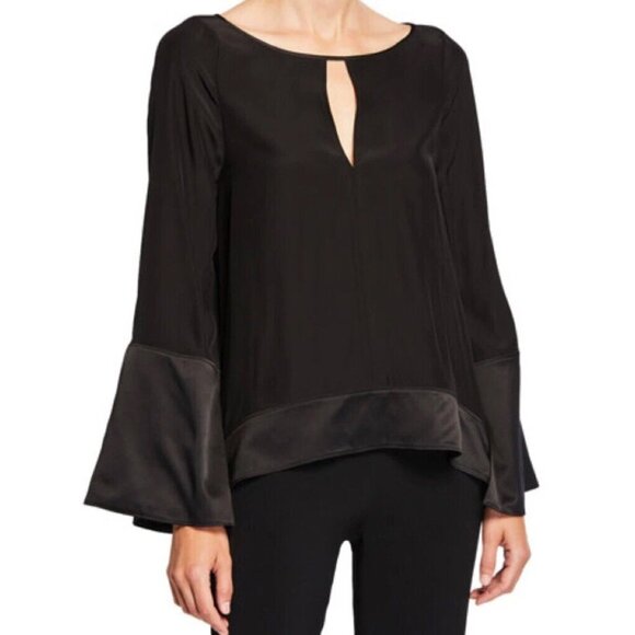 Cinq a Sept Size XS Black Maia Dressy Draped Blouse , Excellent Used Condition - Picture 1 of 14